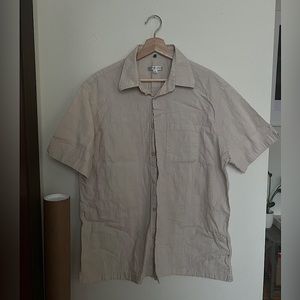 creme short sleeve button down